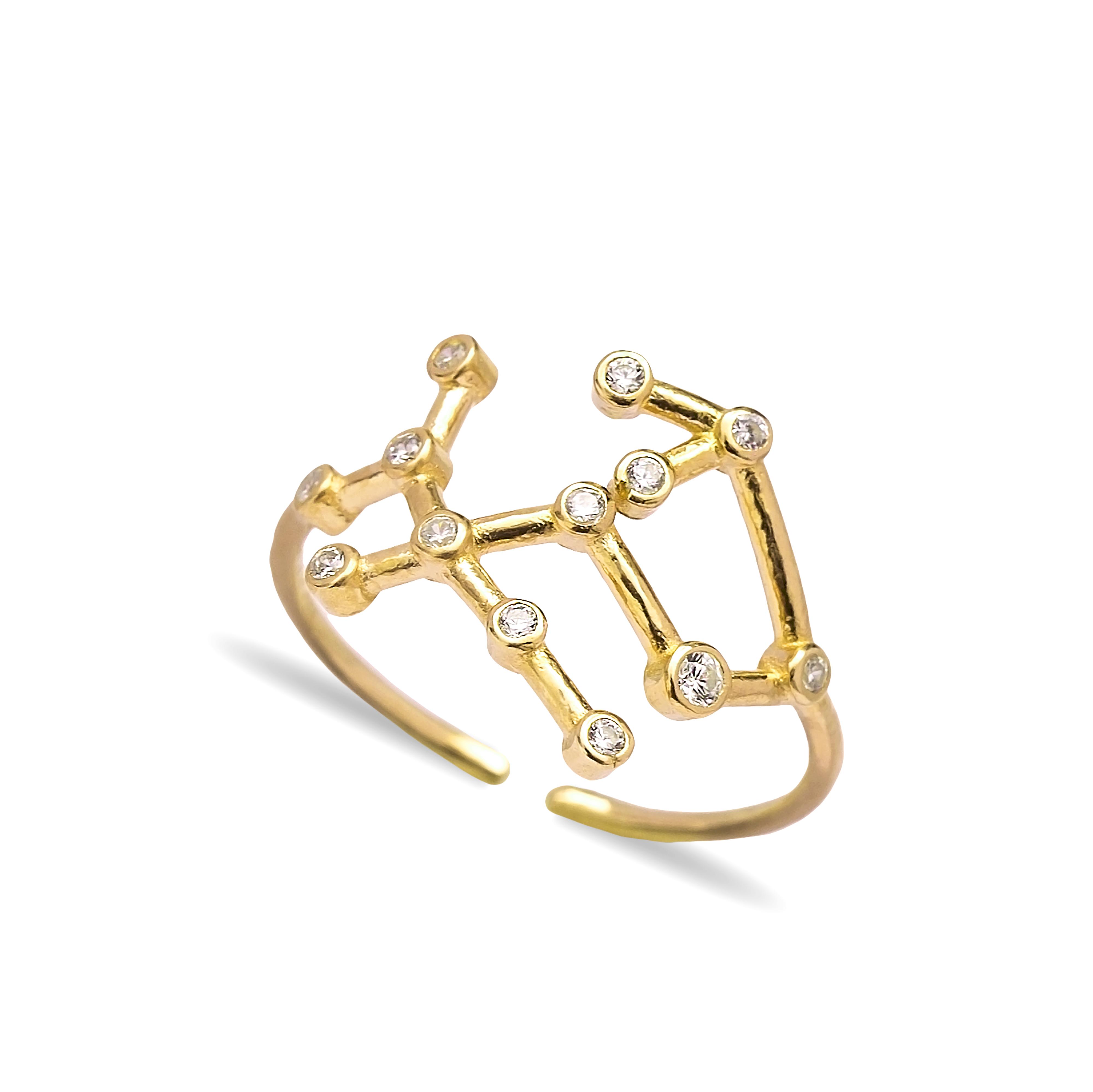 Virgo Elegant Zodiac Astrology Sign Ring 925 Sterling Silver Jewelry