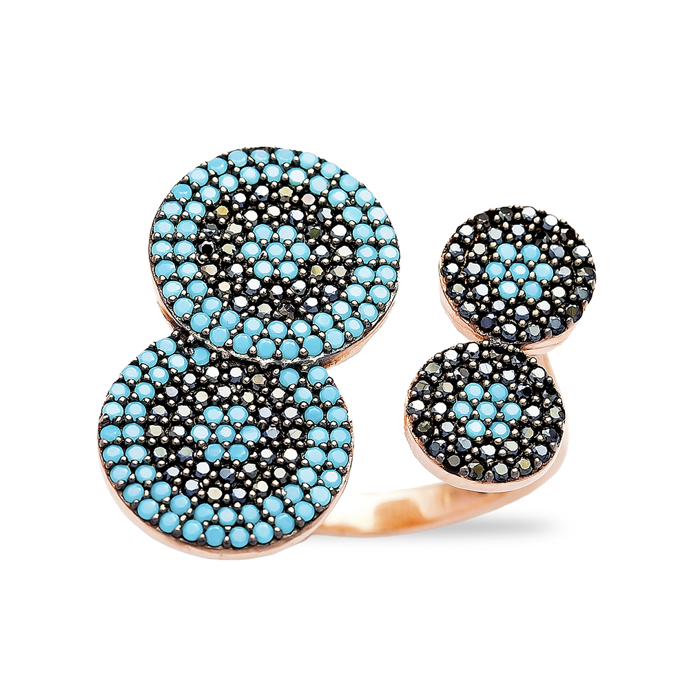 Fashionable Silver Nano Turquoise Ring Turkish Wholesale Handcrafted Silver Jewelry