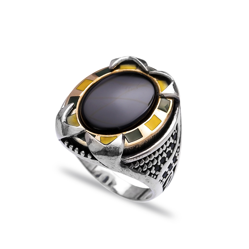 Onyx Authentic Men Ring Wholesale Handmade 925 Sterling Silver