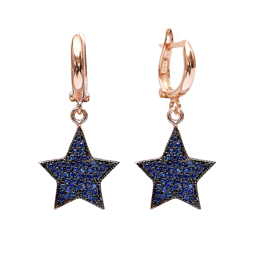 Dangle Clip On Star Earrings Turkish Wholesale Sterling Silver Earring