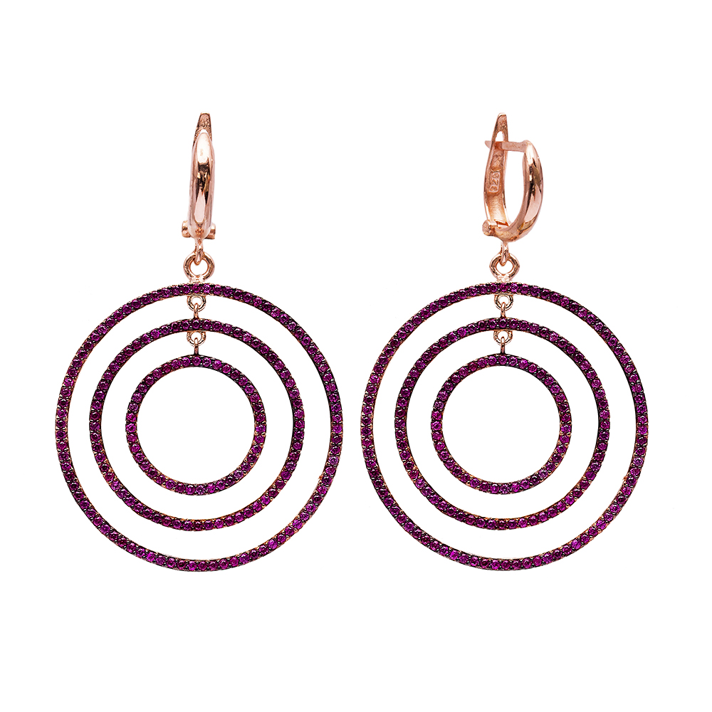 Turkish Wholesale Handcrafted Silver Round Dangle Earring