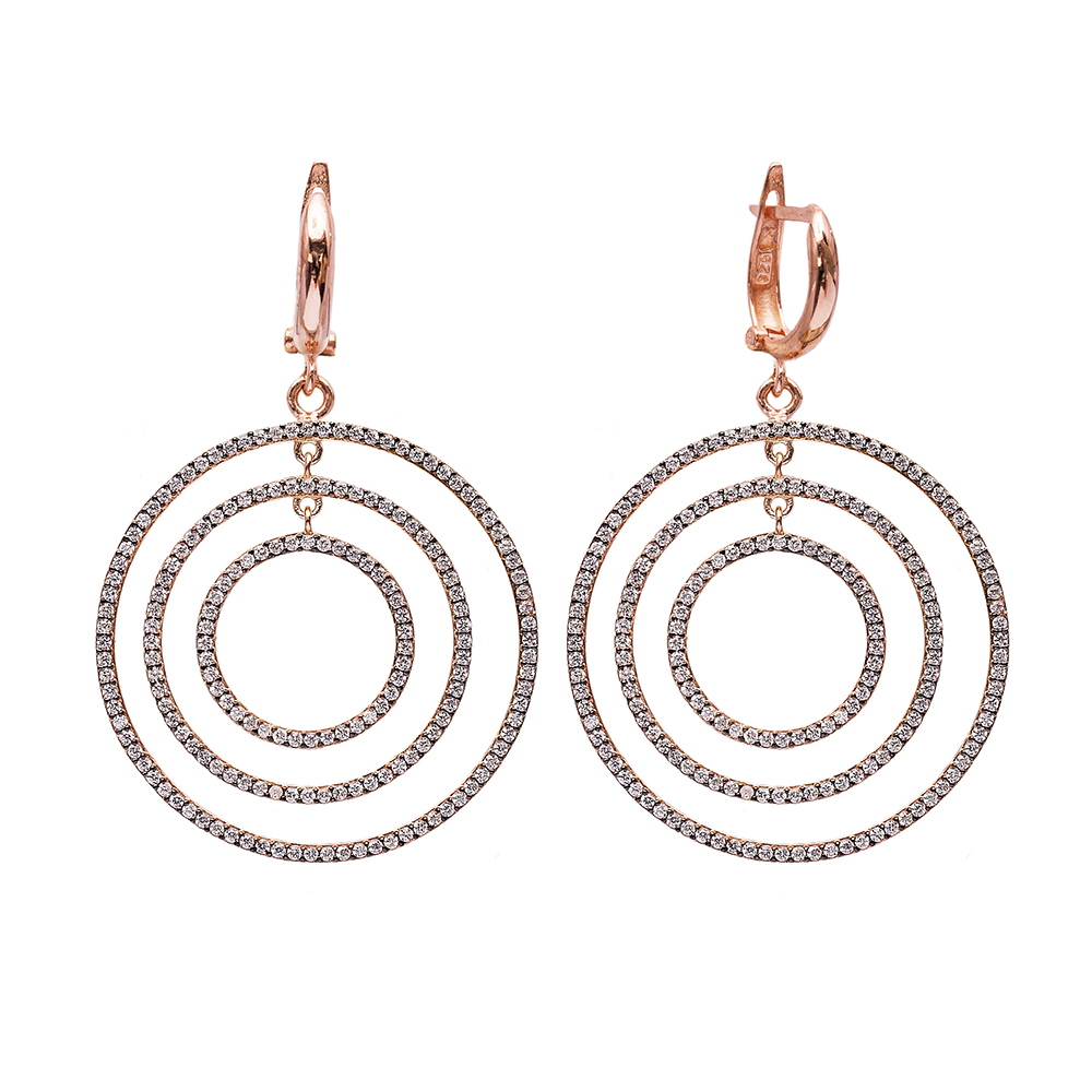 Turkish Wholesale Handcrafted Silver Round Dangle Earring