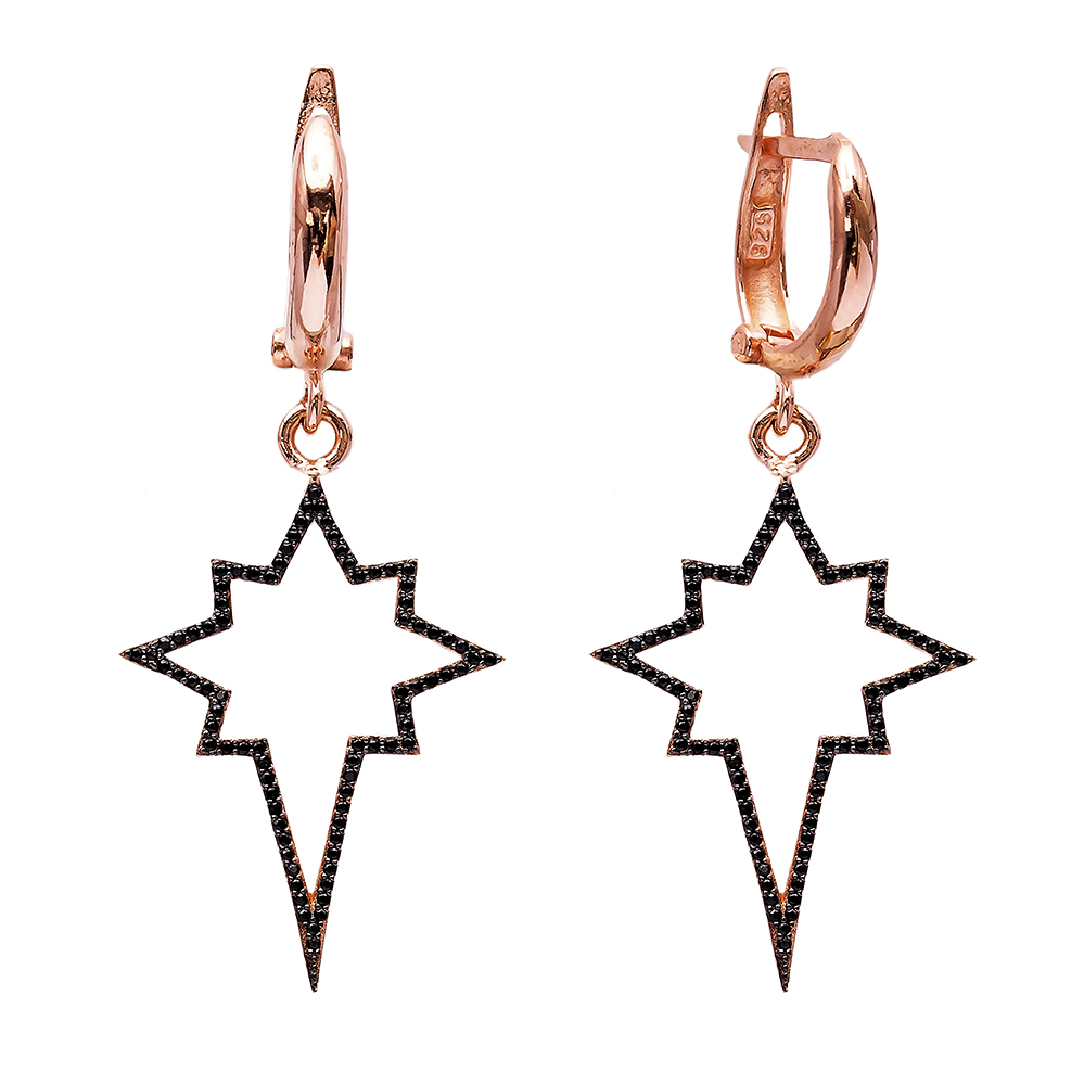 Turkish Wholesale Handcrafted Silver Star Dangle Earring