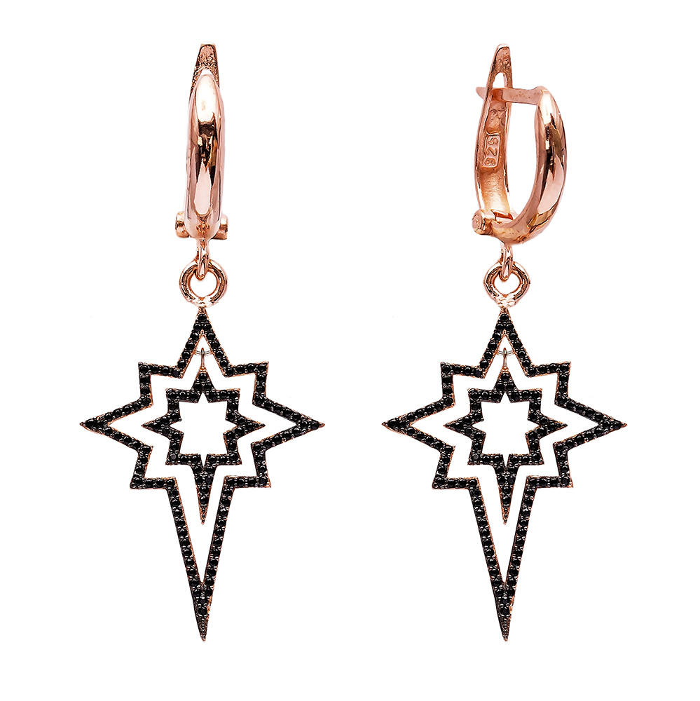 Turkish Wholesale Handcrafted Silver Star Dangle Earring
