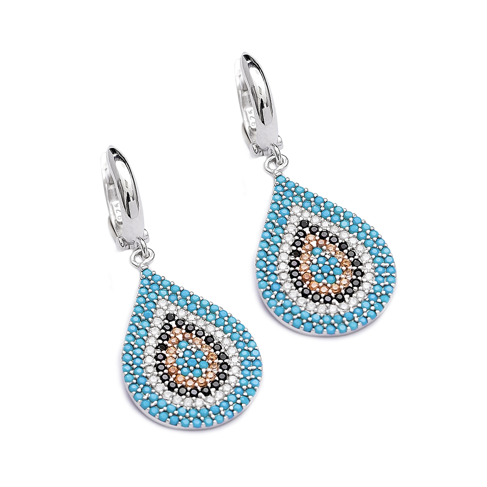 Evil Eye Earrings Turkish Wholesale 925 Sterling Silver Earring