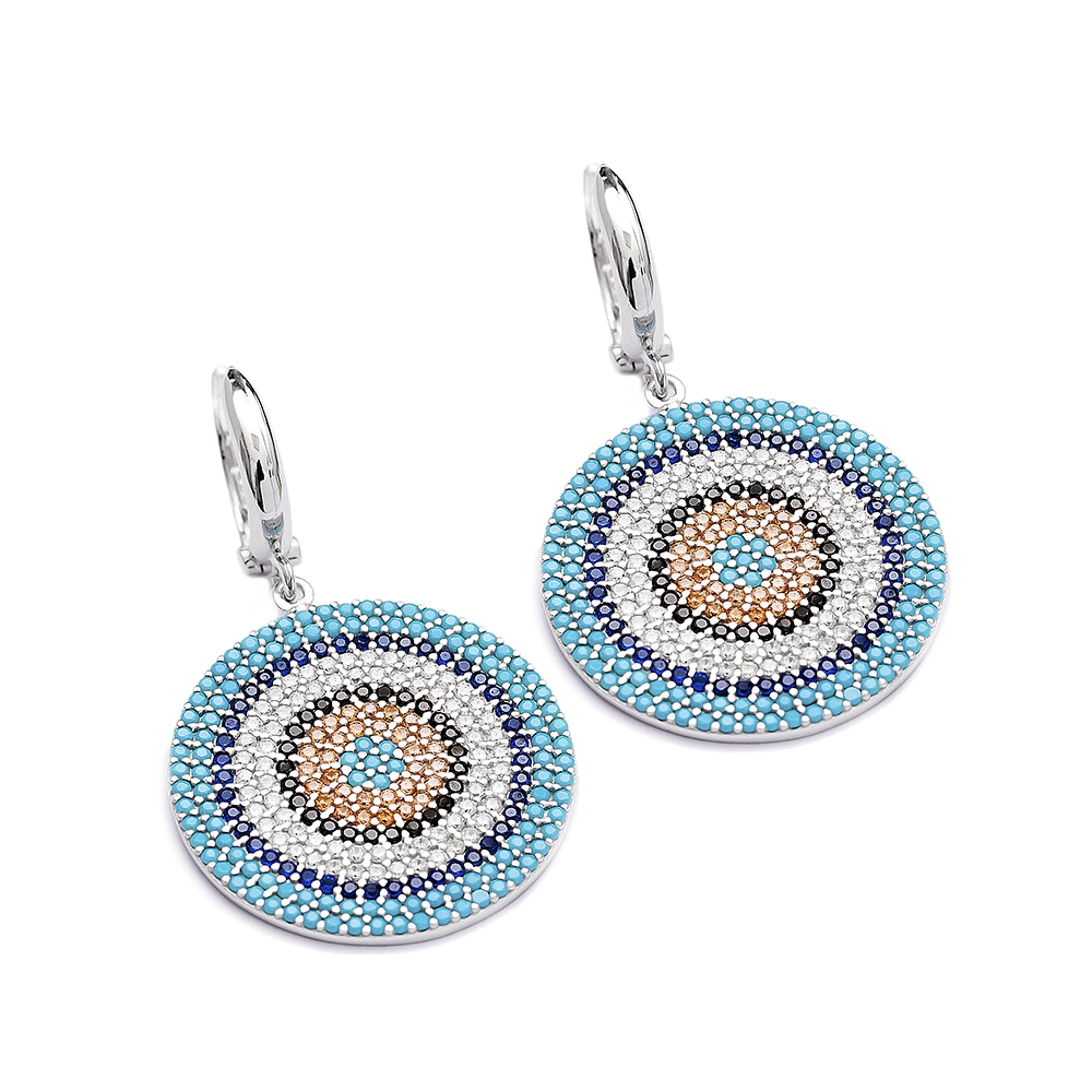 Evil Eye Earrings Turkish Wholesale 925 Sterling Silver Earring