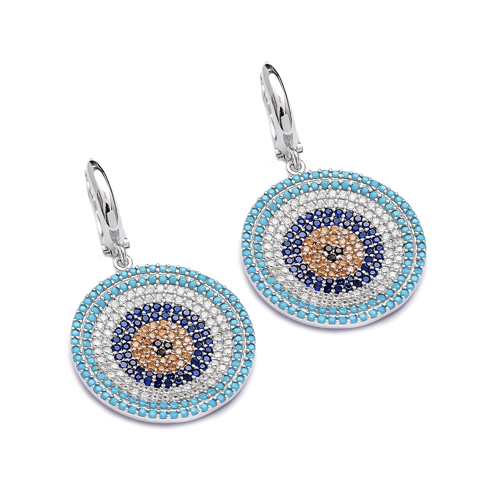 Evil Eye Earrings Turkish Wholesale 925 Sterling Silver Earring