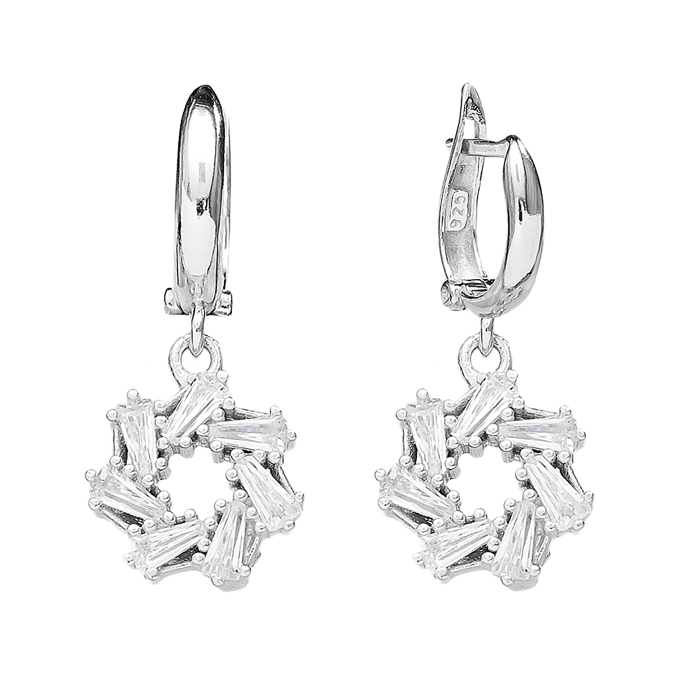 Baguette Sterling Silver Dangle Earring Wholesale Handcrafted Silver Earring