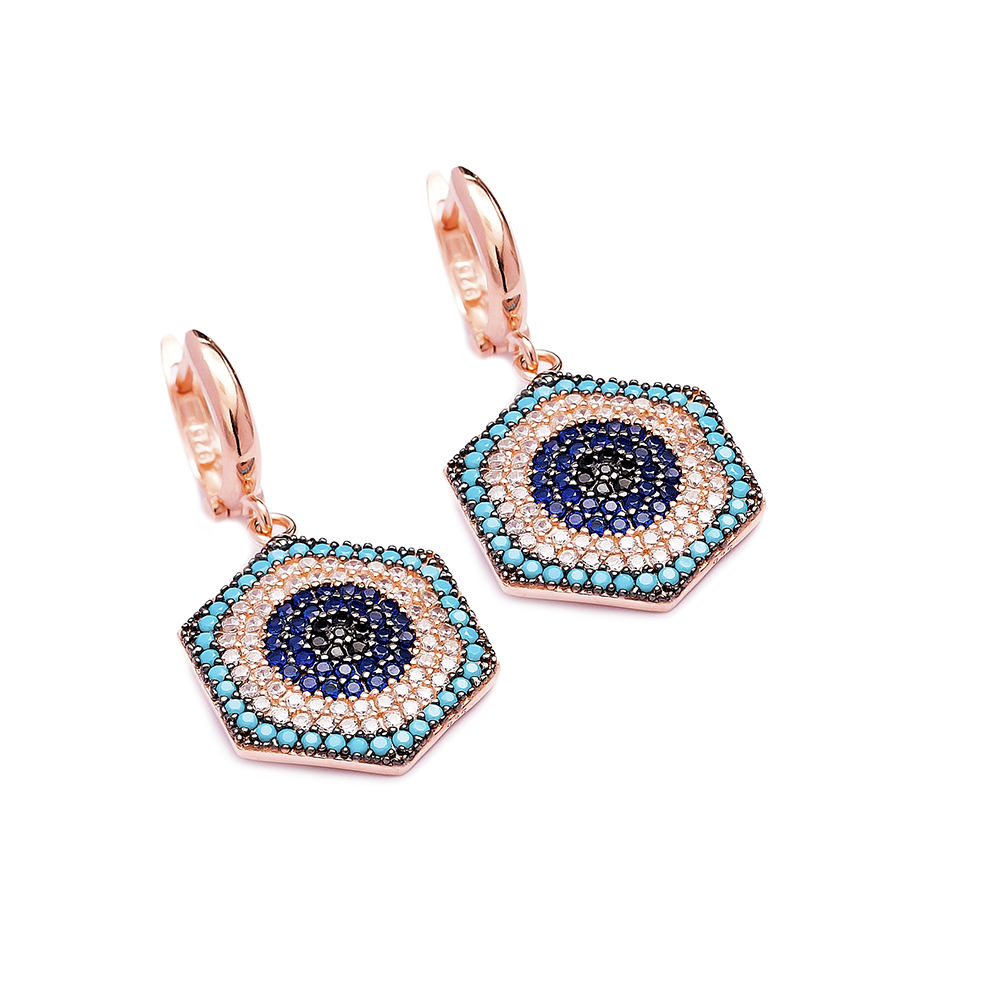 Evil Eye Earrings Turkish Wholesale 925 Sterling Silver Earring