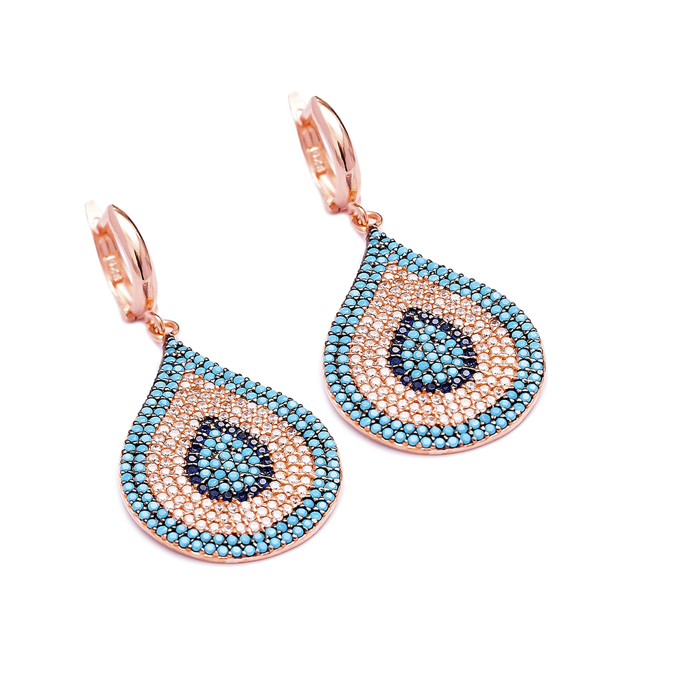 Evil Eye Earrings Turkish Wholesale 925 Sterling Silver Earring