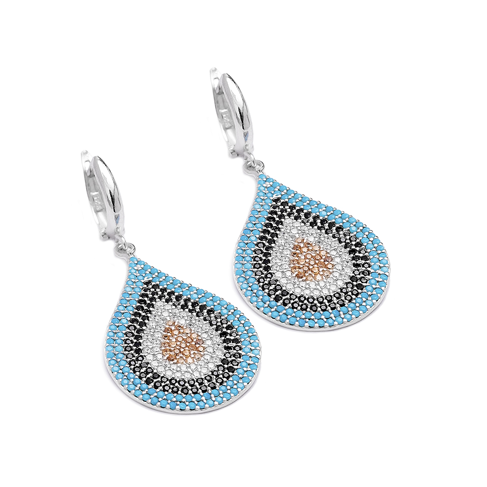 Evil Eye Earrings Turkish Wholesale 925 Sterling Silver Earring