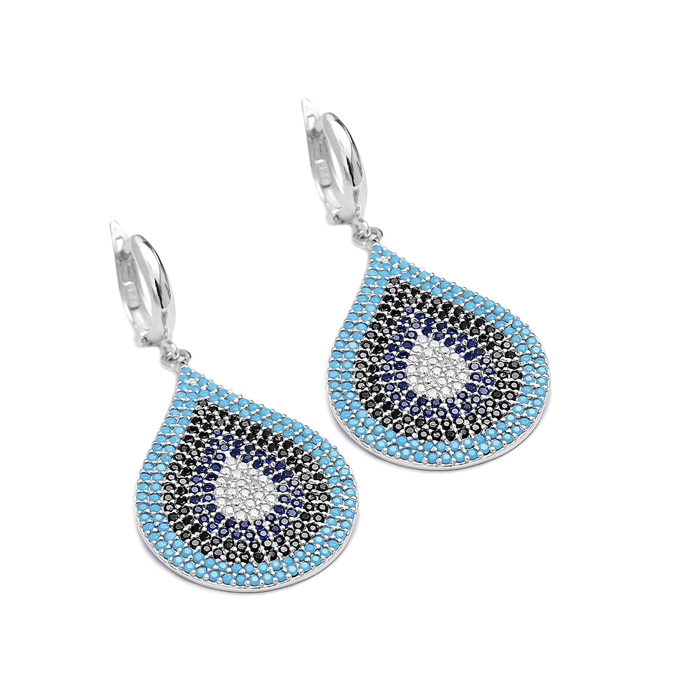 Evil Eye Earrings Turkish Wholesale 925 Sterling Silver Earring