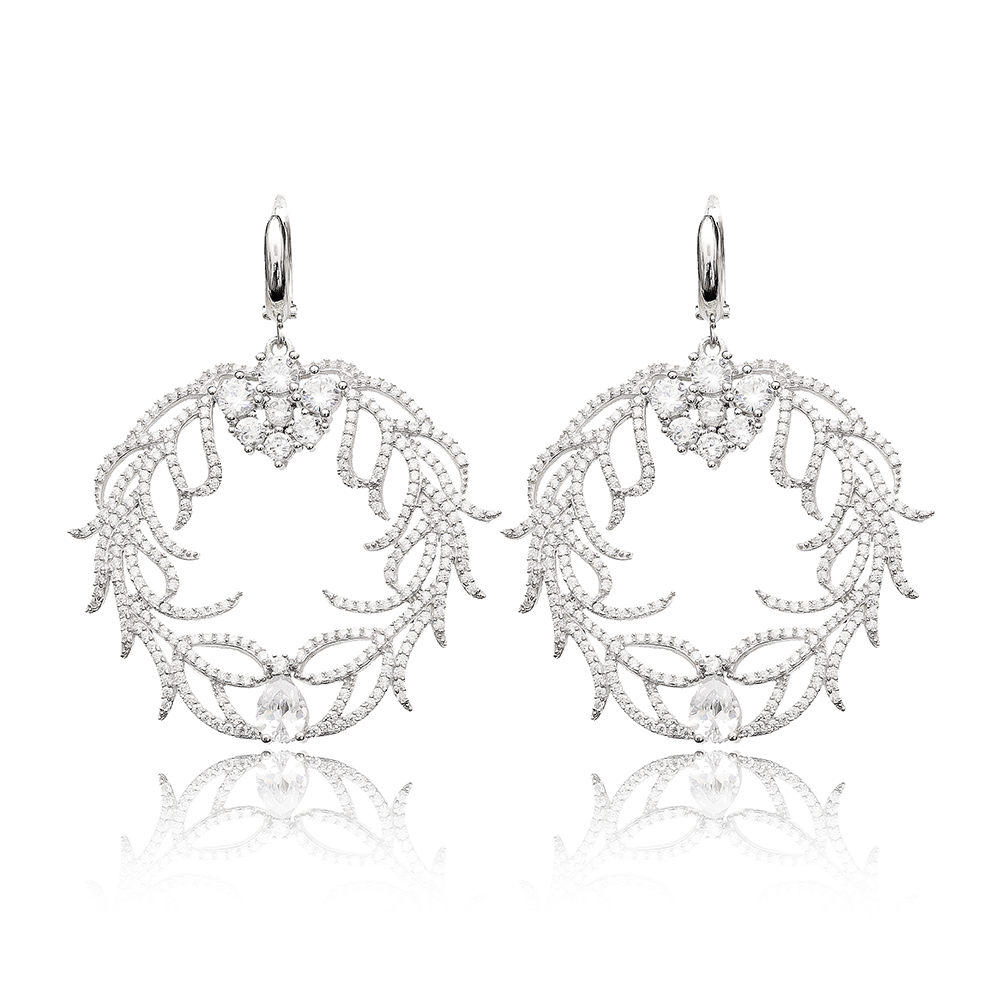 Ivy Round Earring Wholesale Turkish Sterling Silver Earring