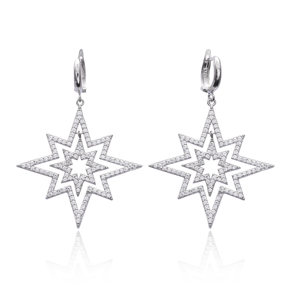 Wholesale Handmade 925 Sterling Silver Pole Star Earring