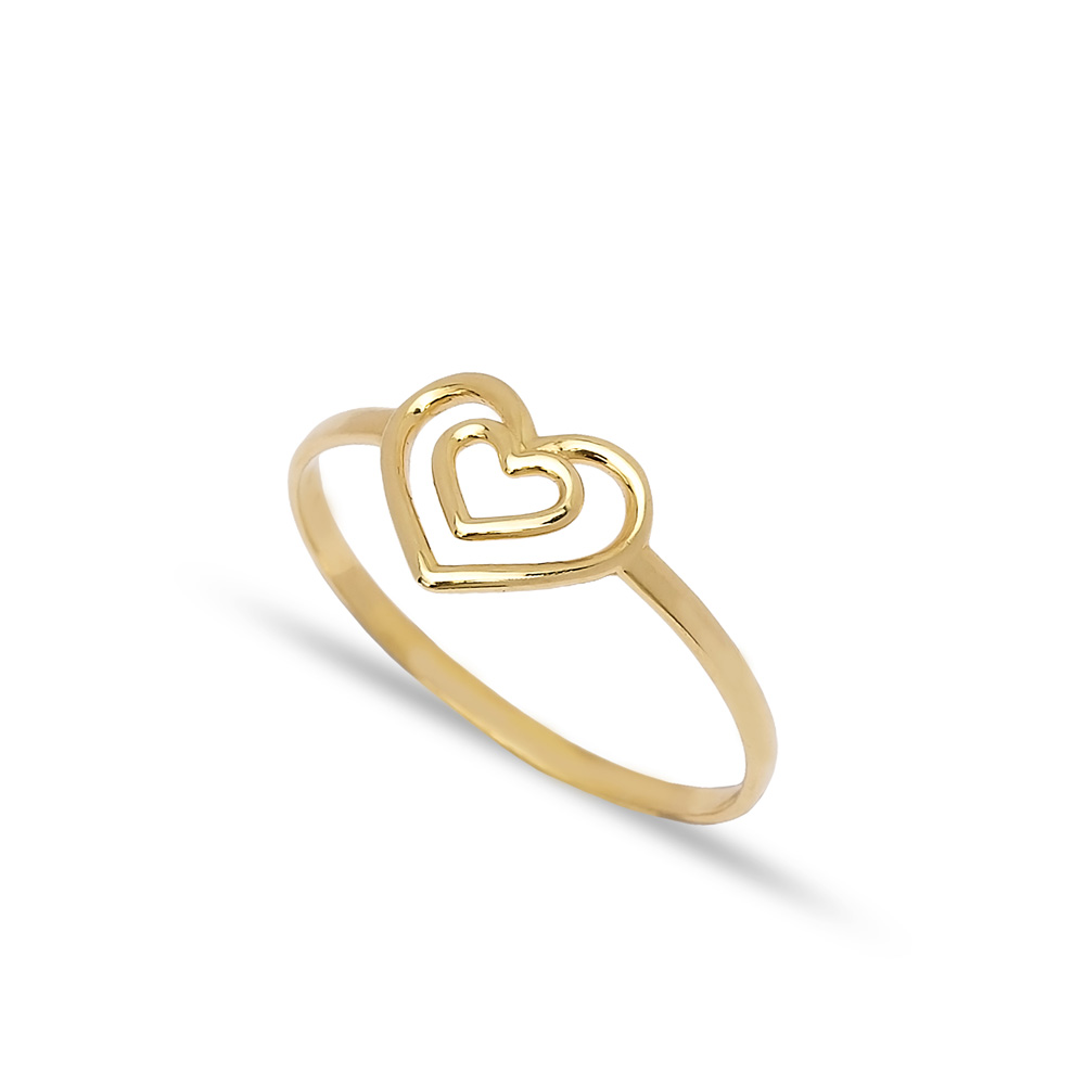 925 Silver Double Heart Design Plain Ring Wholesale Handcrafted Silver Jewelry