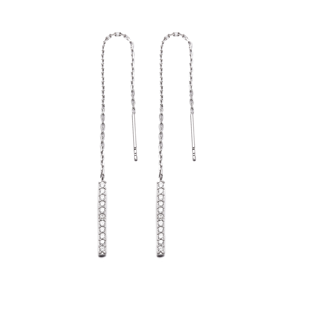 Sterling Silver Ear Thread Earrings Turkish Wholesale Sterling Silver Chain Earring