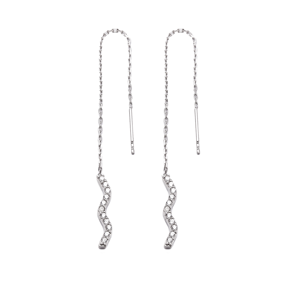 Sterling Silver Ear Thread Earrings Turkish Wholesale Sterling Silver Chain Earring