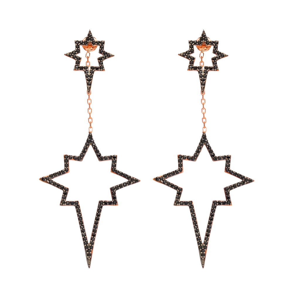 Pole Star Design Earring Wholesale Turkish Sterling Silver Earring