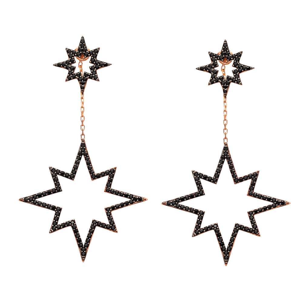 Pole Star Design Earring Wholesale Turkish Sterling Silver Earring