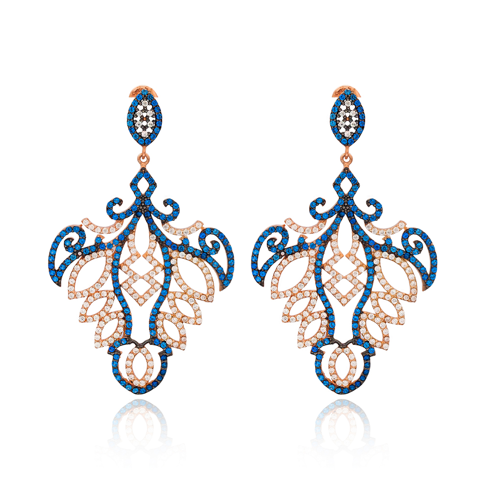 Sterling Silver Chandelier Earring Wholesale Handmade Turkish 925 Silver Sterling Jewelry