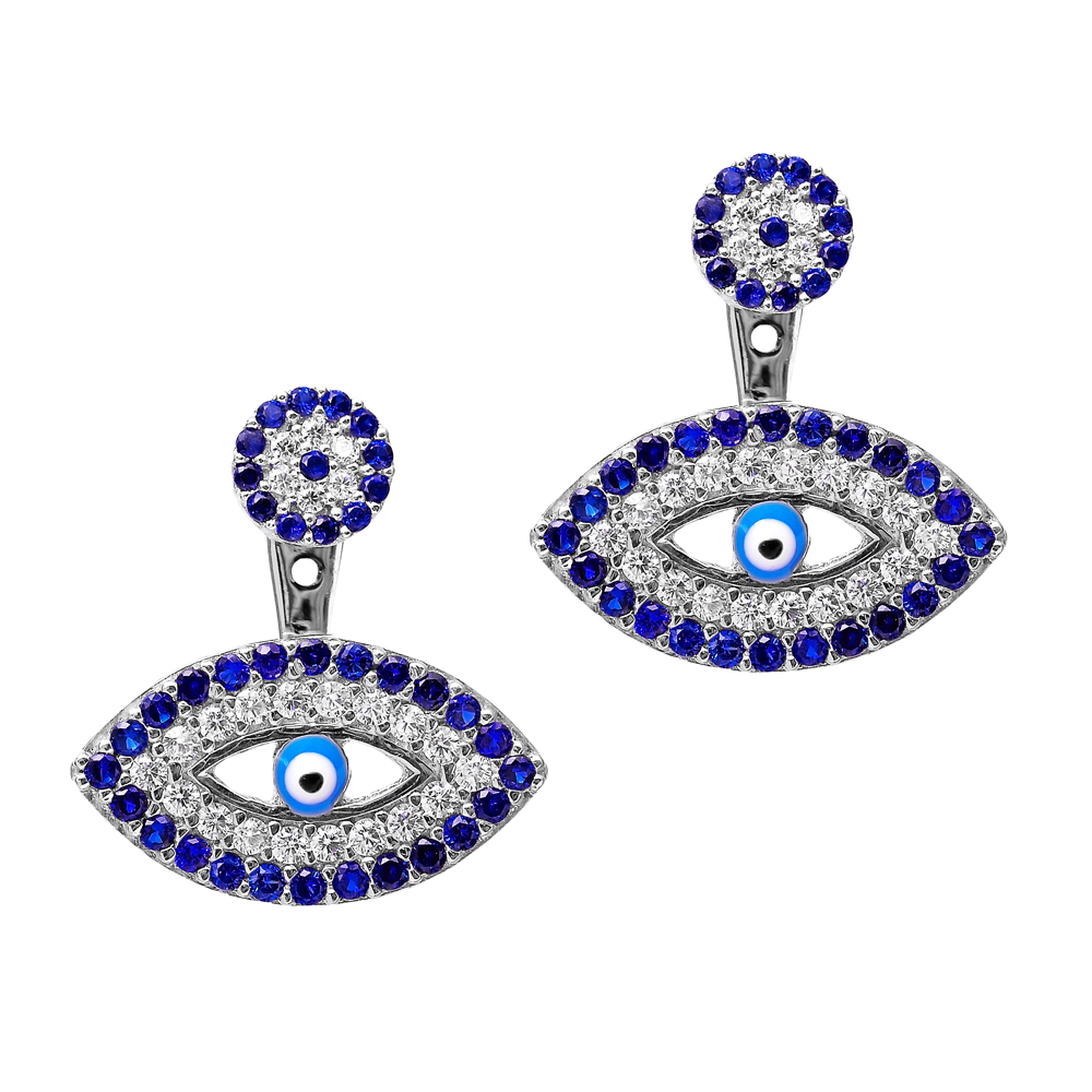 Ear cuff Turkish Wholesale Handcrafted Evil Eye Silver Earring