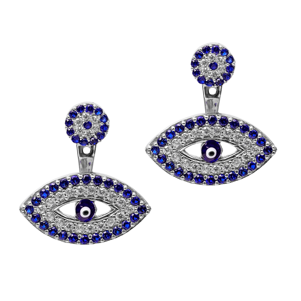 Ear Cuff Evil EyeTurkish Wholesale Handcrafted Silver Earring