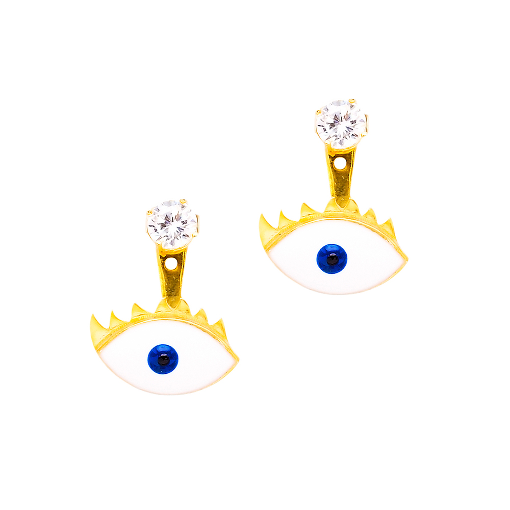 Ear Jackets Evil Eye Turkish Wholesale Sterling Silver Earring