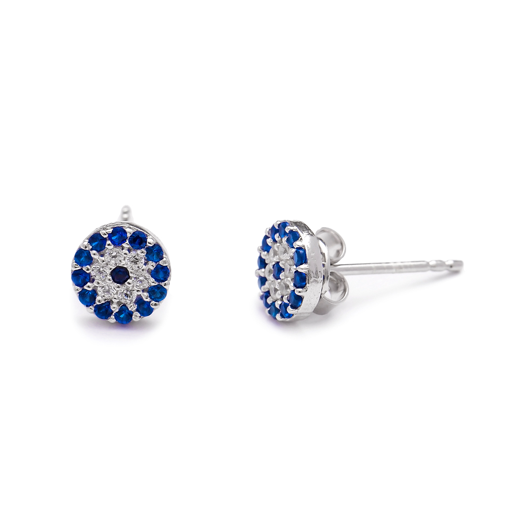 Evil Eye Silver Stud Earring Wholesale Handcrafted Silver Earring