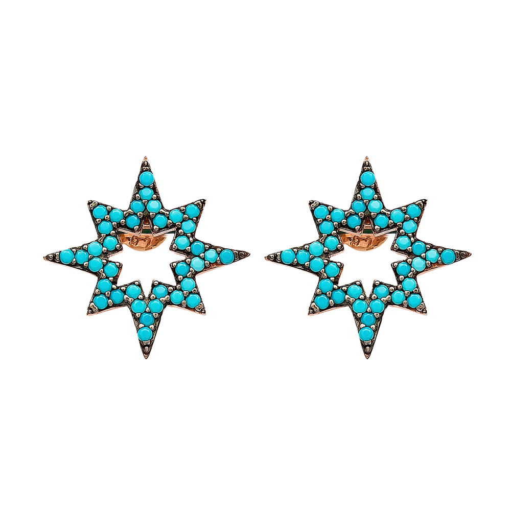 Pole Star Design Earring Wholesale Turkish Sterling Silver Earring