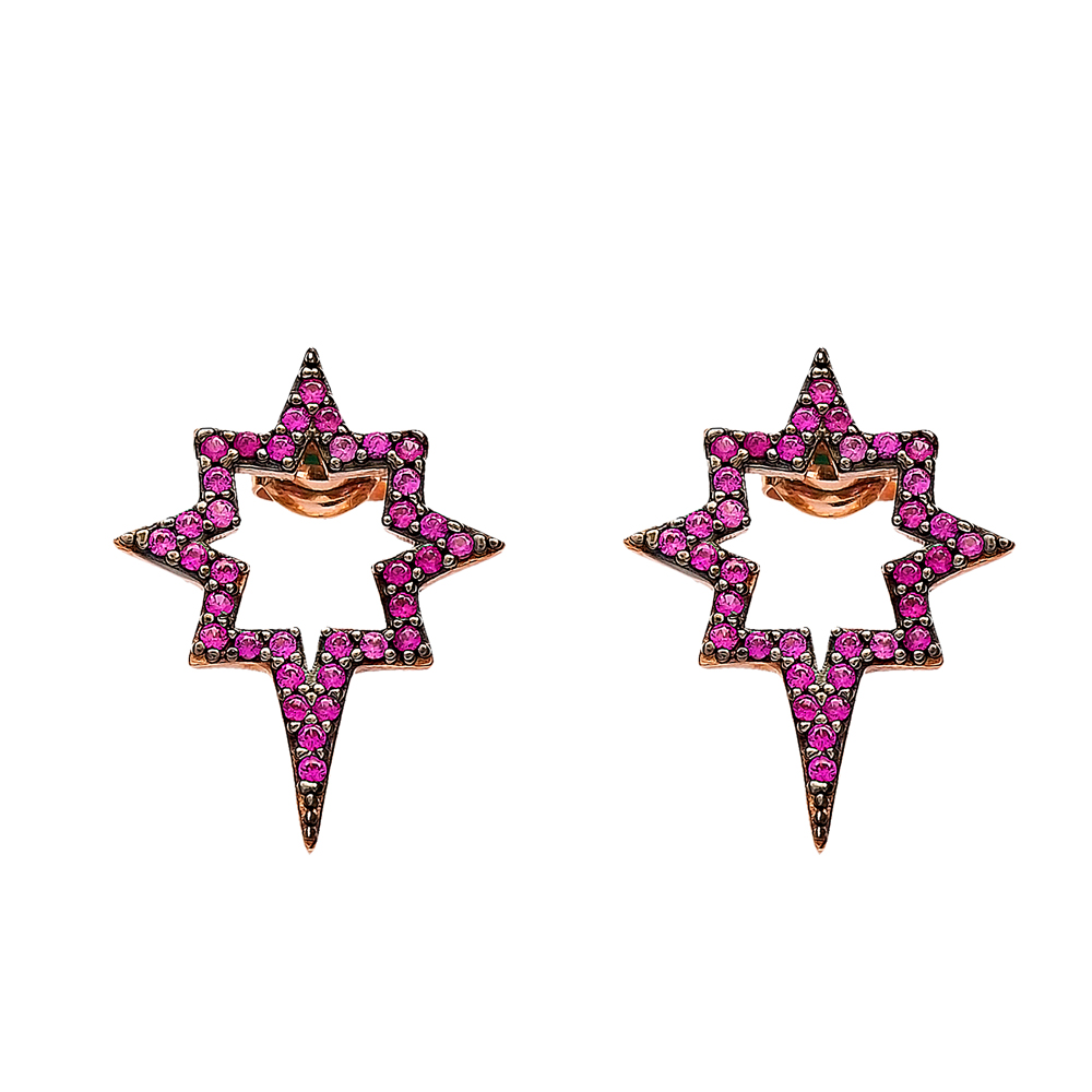 Pole Star Design Earring Wholesale Turkish Sterling Silver Earring