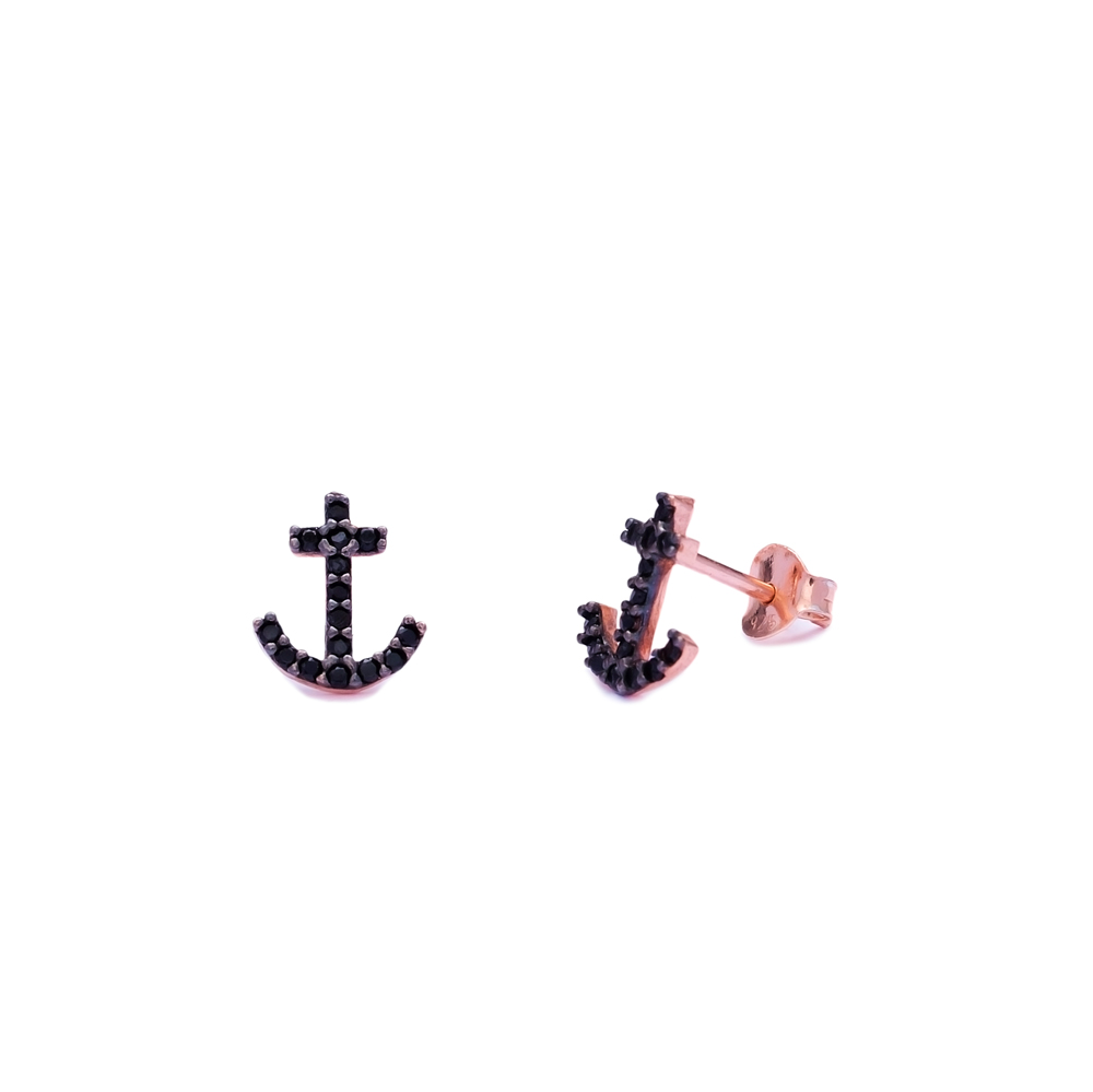 Sea Anchor Stylish Design Stud Earring 925 Sterling Silver Wholesale Jewelry