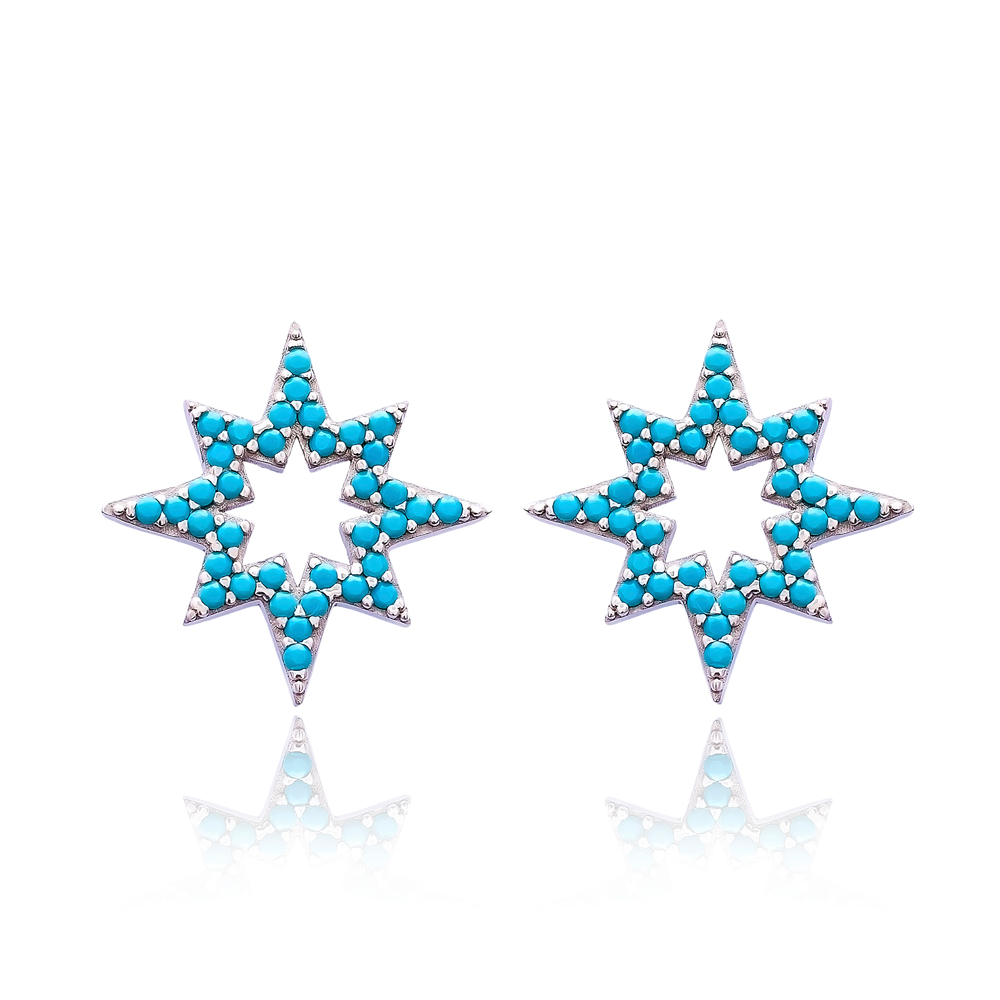 Pole Star Design Earring Wholesale Turkish Sterling Silver Earring