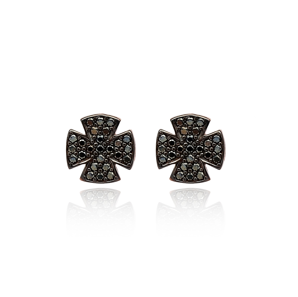 Stud Cross Earrings Wholesale Turkish Sterling Silver Earring