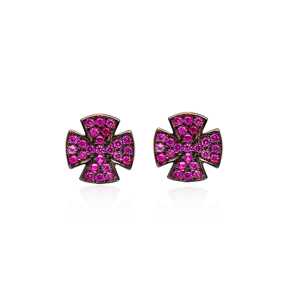 Stud Cross Earrings Wholesale Turkish Sterling Silver Earring