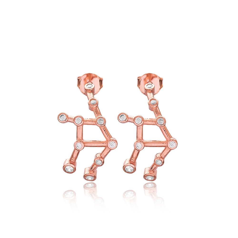 Virgo Constellation Astrology Sign Zodiac Turkish 925 Sterling Silver Earring