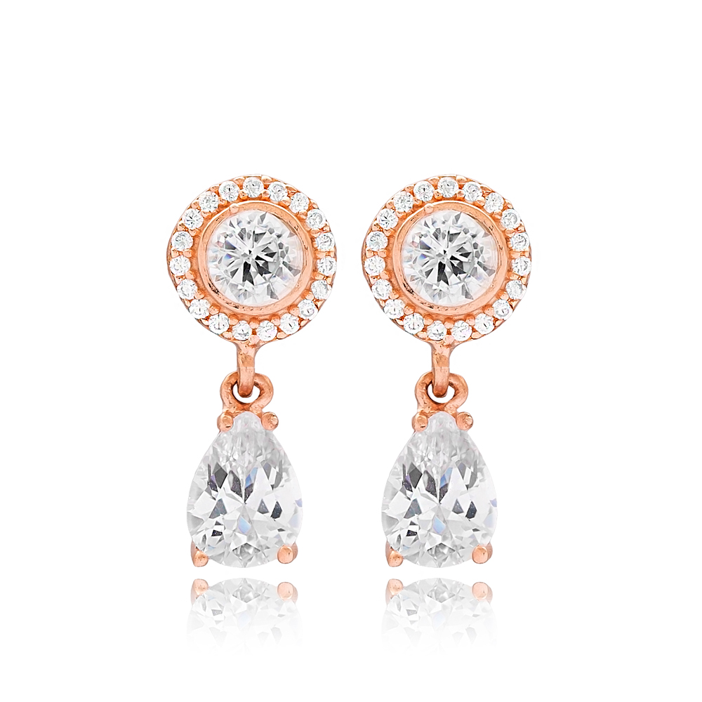 Zircon Stone Dainty Earrings Wholesale Turkish 925 Silver Sterling Jewelry