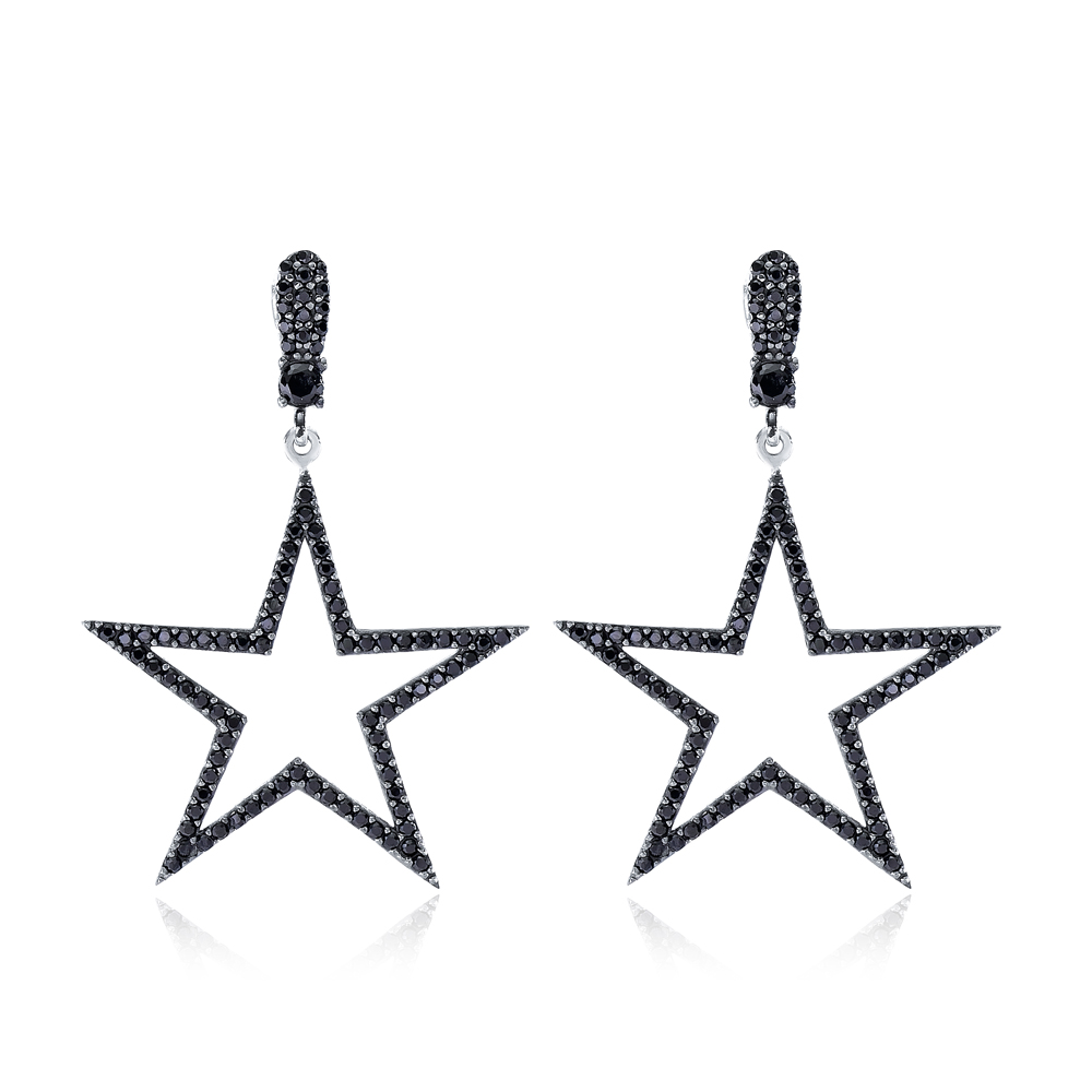 Trendy Star Shape Stud Earrings Wholesale Turkish Handmade 925 Sterling Silver Jewelry