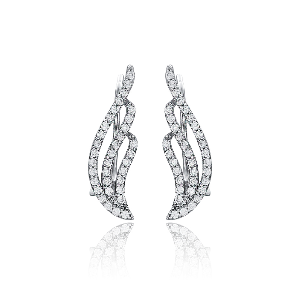 Dainty Design Earring Turkish Wholesale Handmade Fashion 925 Sterling Silver Jewelry