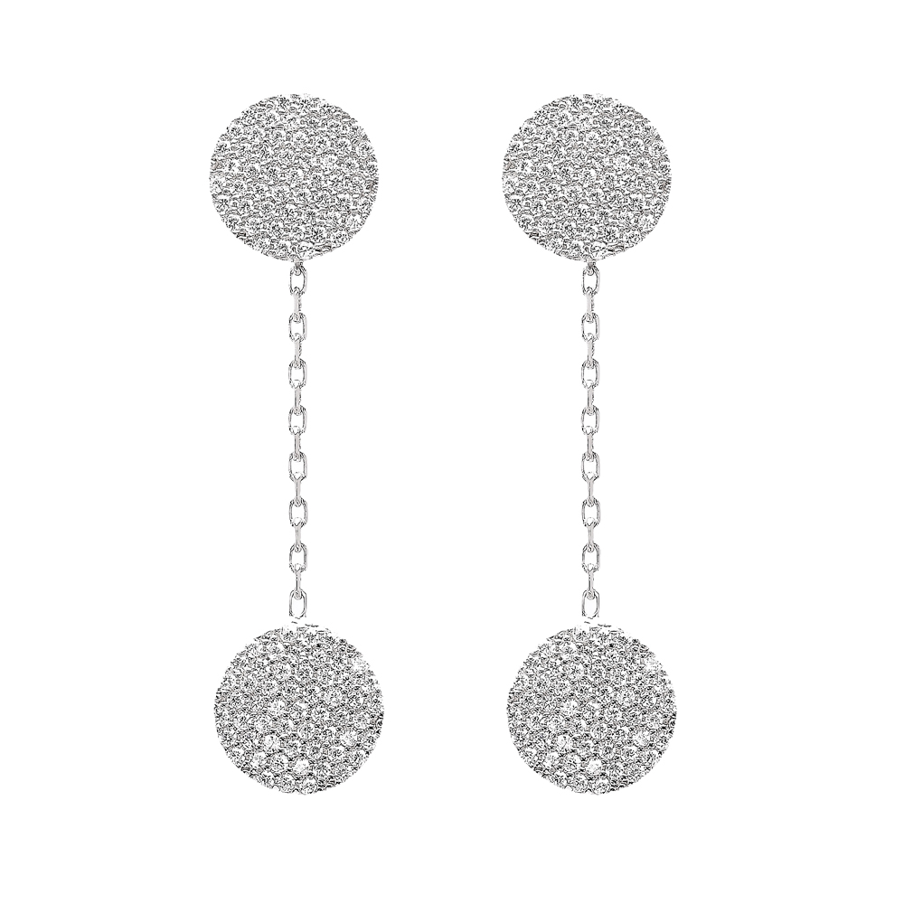 Circle Shape Long Dangle Turkish Wholesale Sterling Silver Ear Cuff Earring