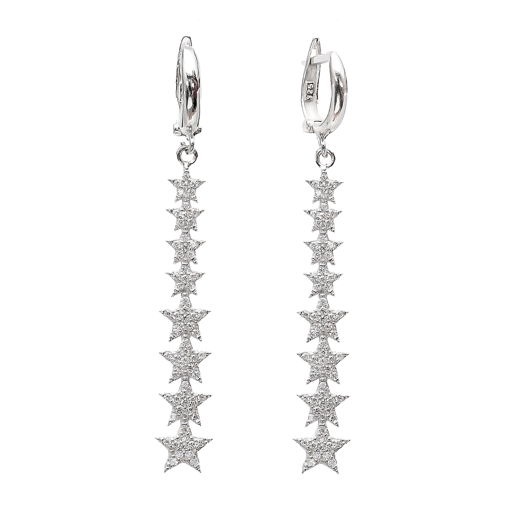 Dangle Star Earrings Turkish Wholesale Handmade Sterling Silver Earring
