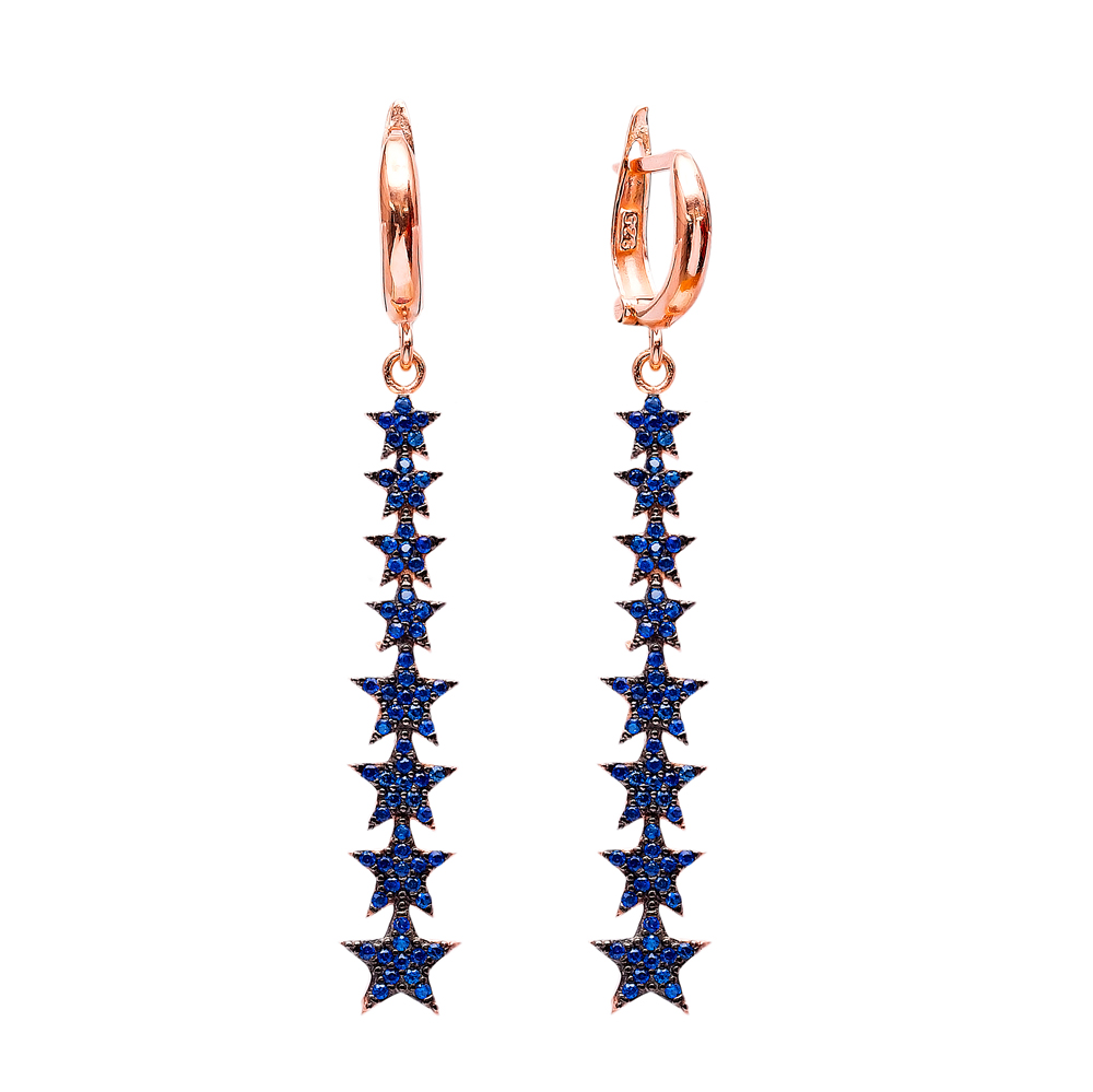 Dangle Star Earrings Turkish Wholesale Handmade Sterling Silver Earring