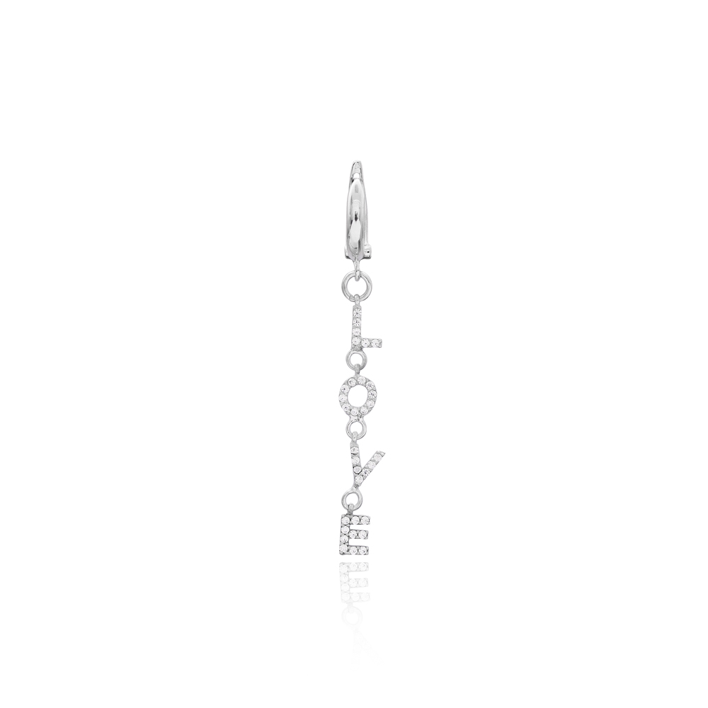 Single Love Long Earrings Wholesale 925 Sterling Silver Jewelry