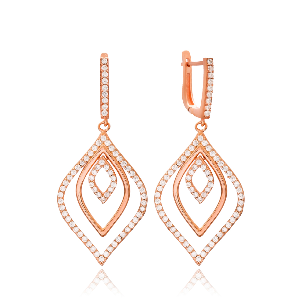 Geometric Shape Earring Wholesale Handmade Turkish 925 Silver Sterling Jewelry