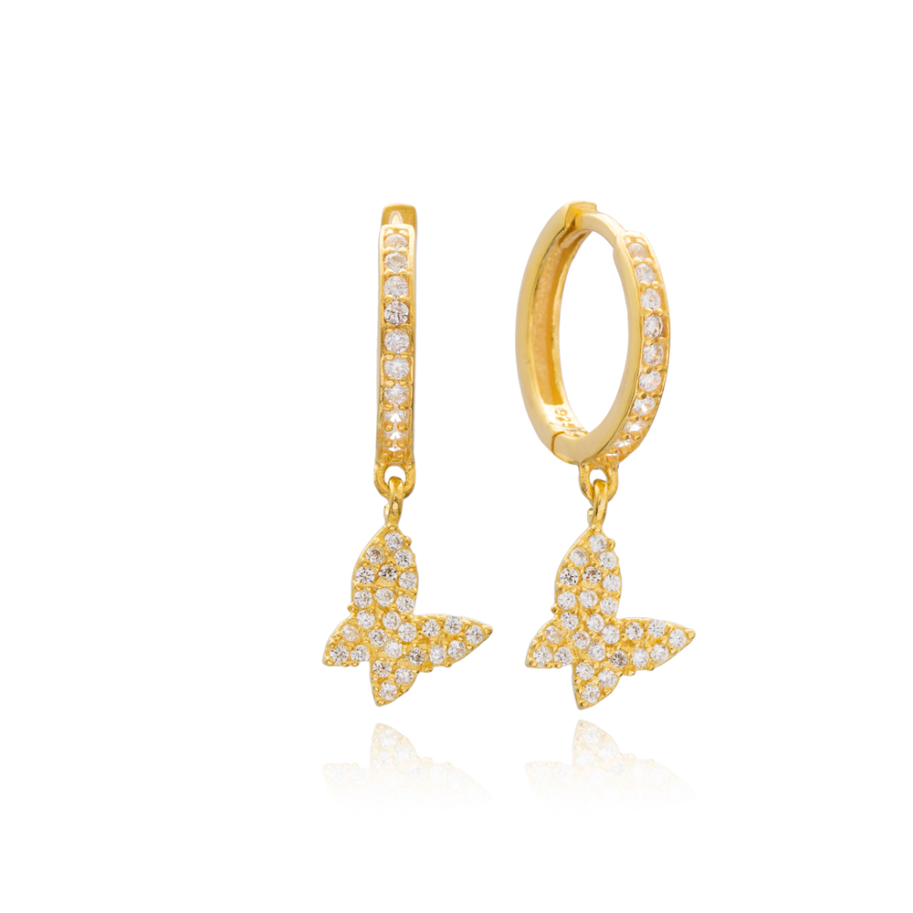 Butterfly Dangle Earrings Turkish Wholesale Handmade Sterling Silver Earring