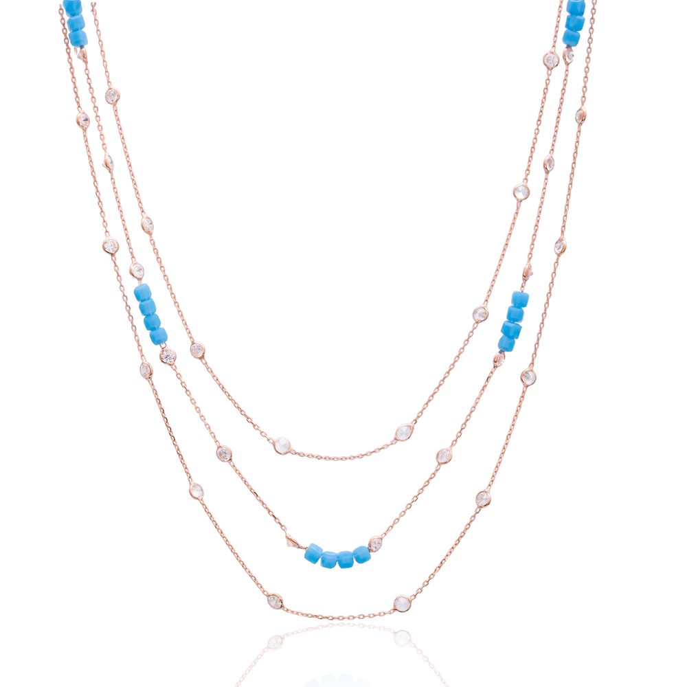 Minimalist Design Turkish Wholesale Handcrafted Silver Zirconia Stone Necklace