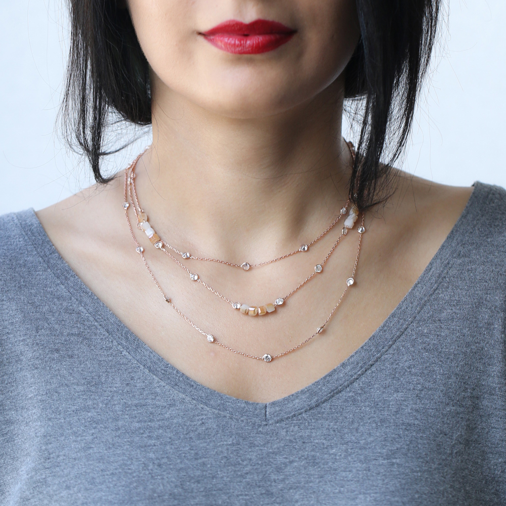 Minimalist Design Turkish Wholesale Handmade Silver Zirconia Stone Necklace