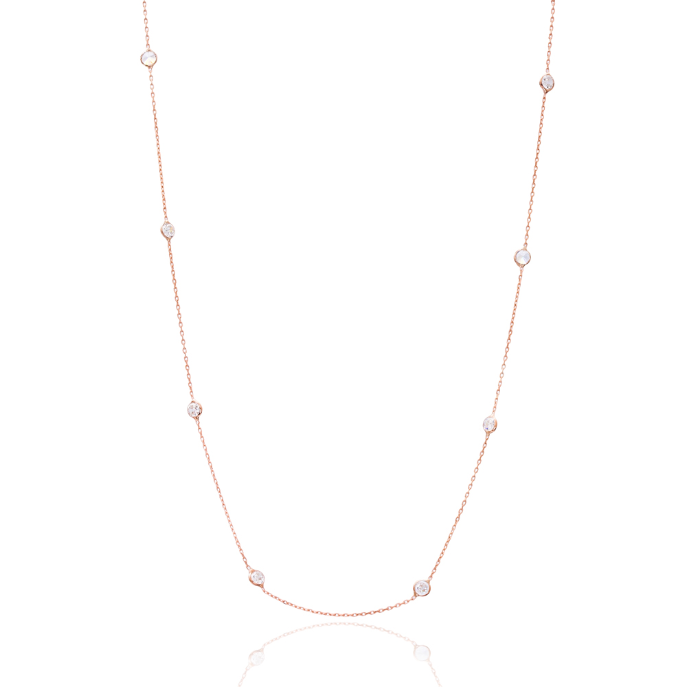 Minimalist Design Turkish Wholesale Handcrafted Silver Zirconia Stone Necklace