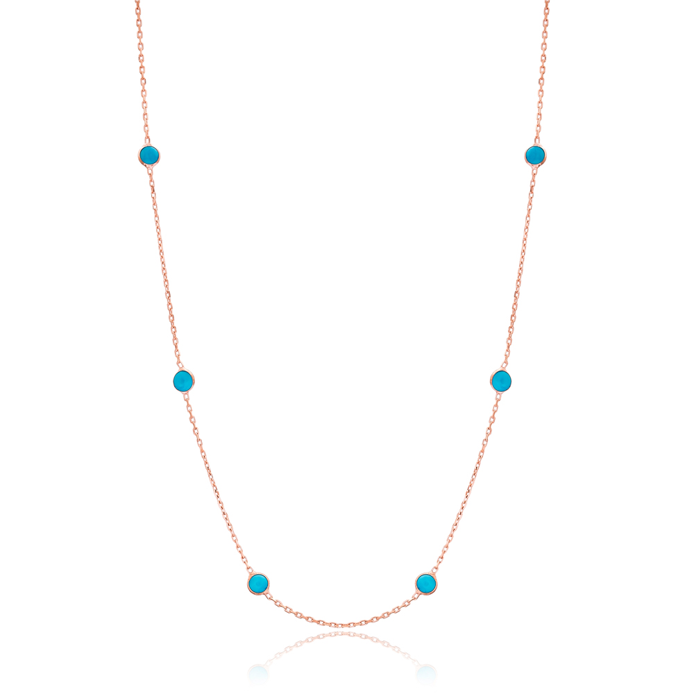 Women New Arrival Turquoise Wholesale 925 Sterling Silver Necklace