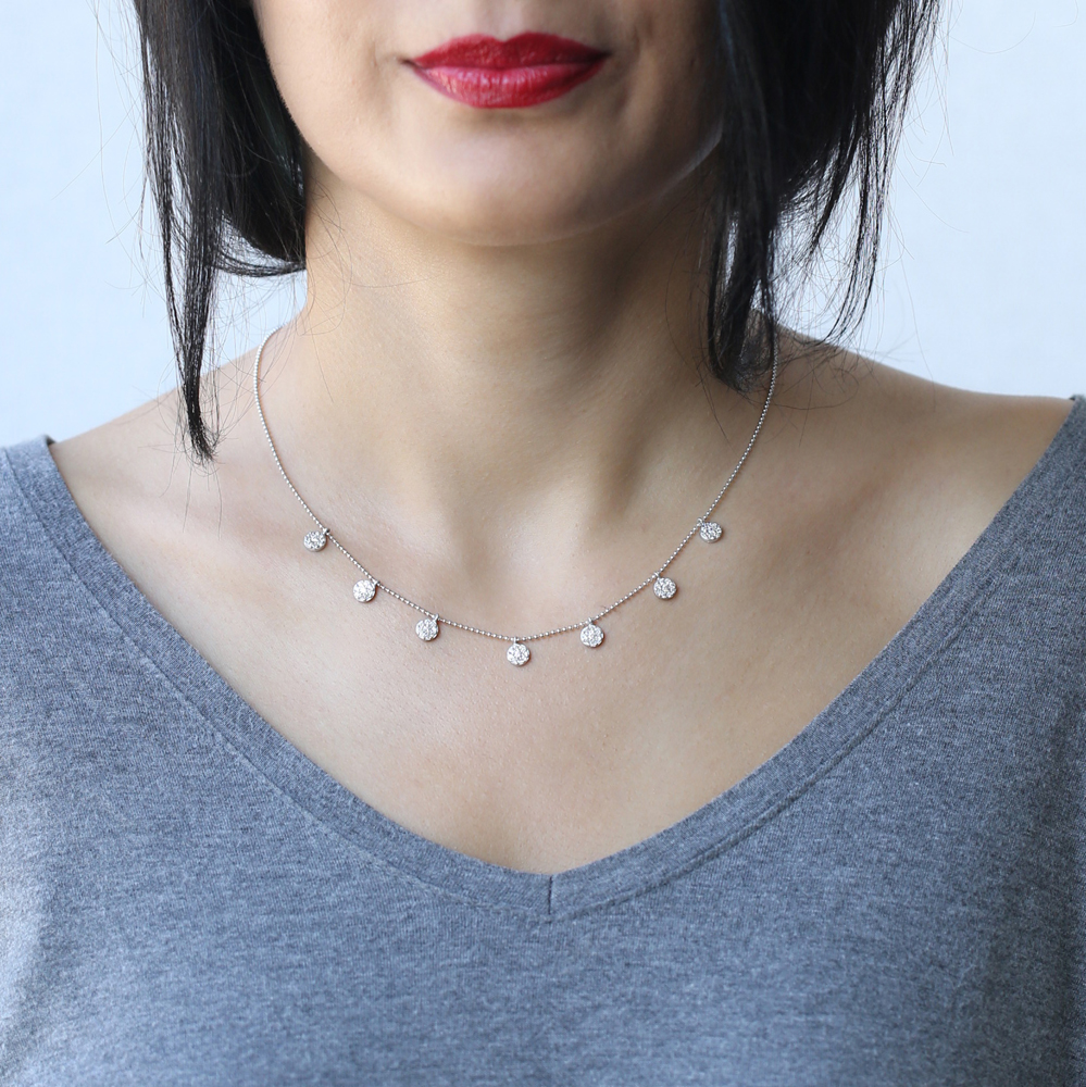 Minimalist Design Turkish Wholesale Silver Zirconia Stone Necklace