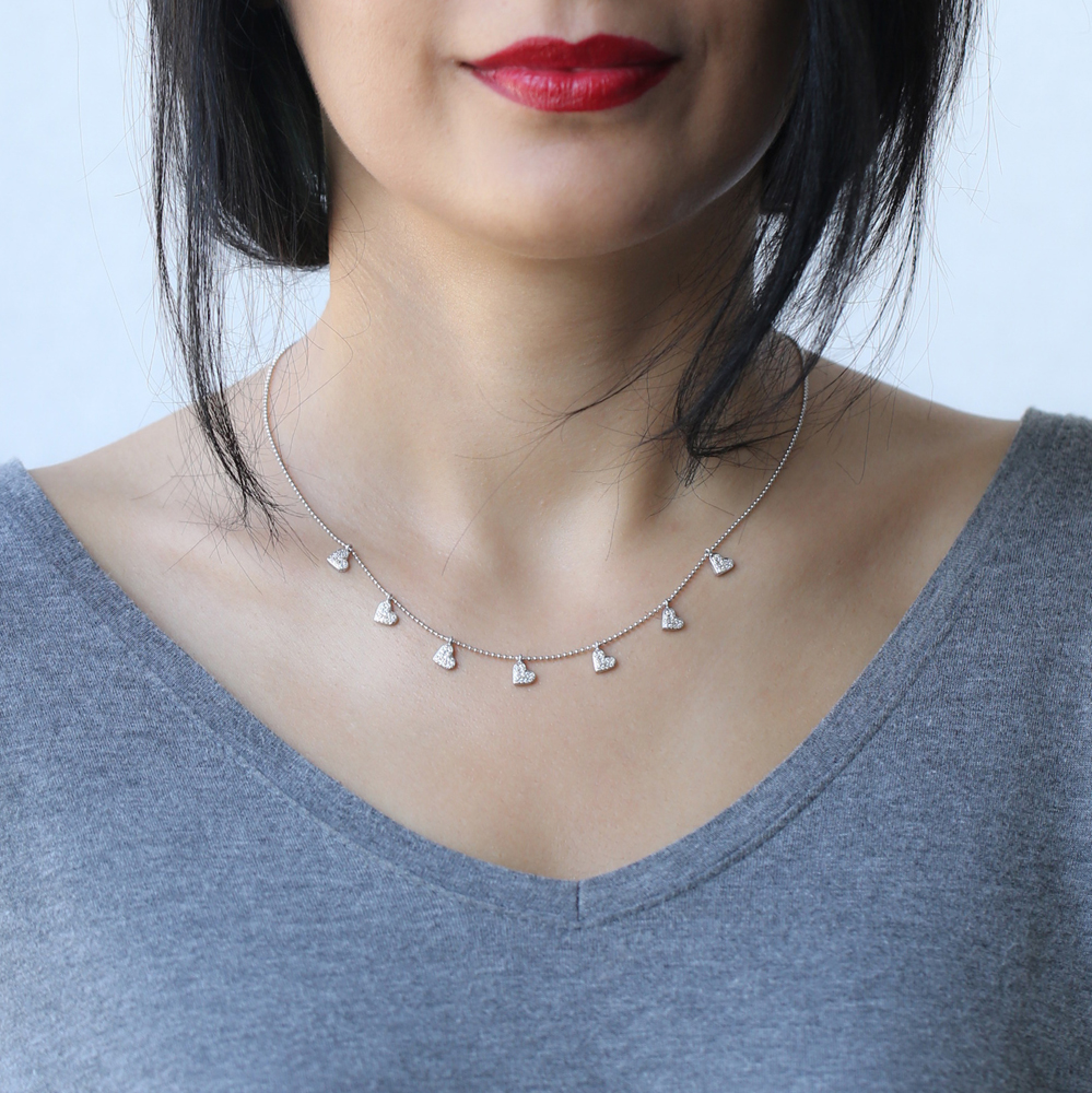 Minimalist Design Turkish Wholesale Silver Zirconia Stone Necklace